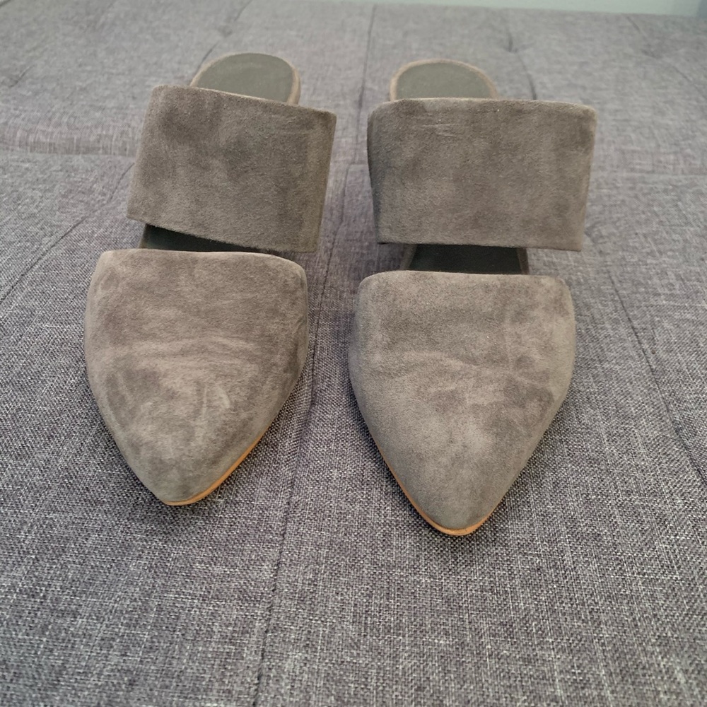 Suede Gray Able mules